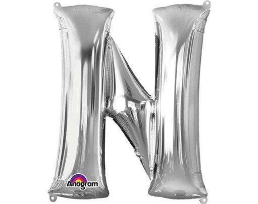SILVER LETTER N SUPER SHAPE FOIL