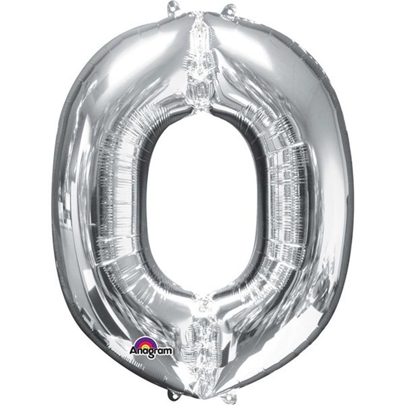 SILVER LETTER O SUPER SHAPE FOIL