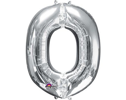 SILVER LETTER O SUPER SHAPE FOIL