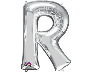 SILVER LETTER R SUPER SHAPE FOIL