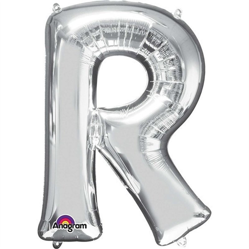 SILVER LETTER R SUPER SHAPE FOIL
