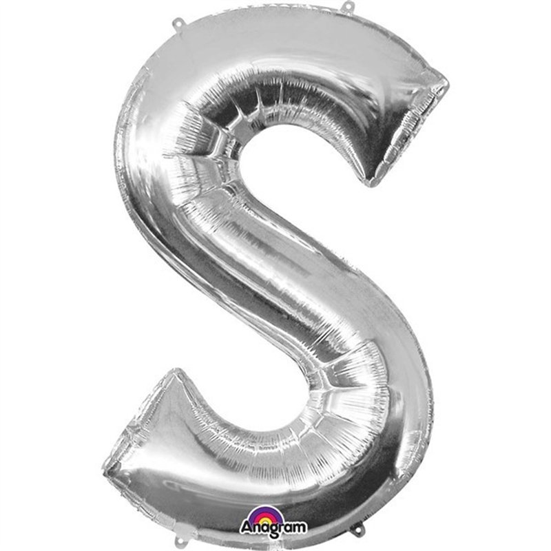 SILVER LETTER S SUPER SHAPE FOIL