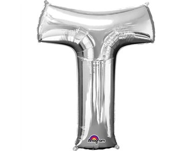 SILVER LETTER T SUPER SHAPE FOIL