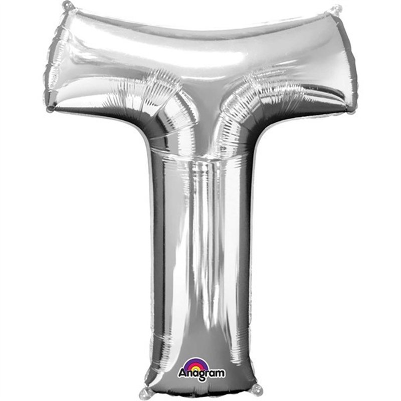 SILVER LETTER T SUPER SHAPE FOIL