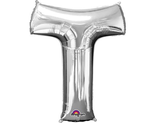 SILVER LETTER T SUPER SHAPE FOIL