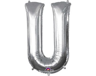 SILVER LETTER U SUPER SHAPE FOIL