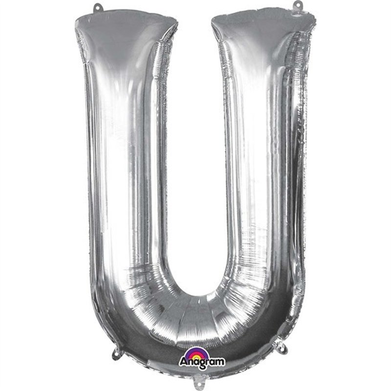 SILVER LETTER U SUPER SHAPE FOIL