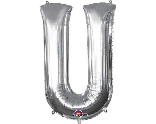 SILVER LETTER U SUPER SHAPE FOIL