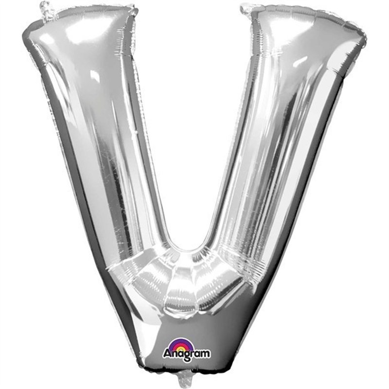 SILVER LETTER V SUPER SHAPE FOIL
