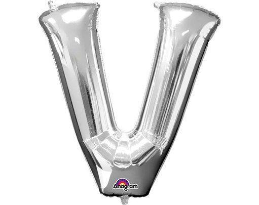 SILVER LETTER V SUPER SHAPE FOIL