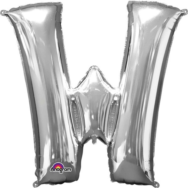 SILVER LETTER W SUPER SHAPE FOIL