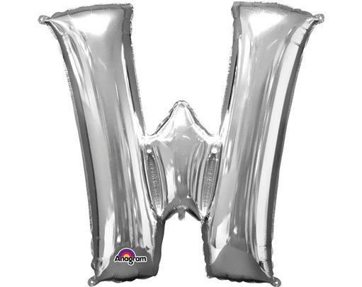 SILVER LETTER W SUPER SHAPE FOIL