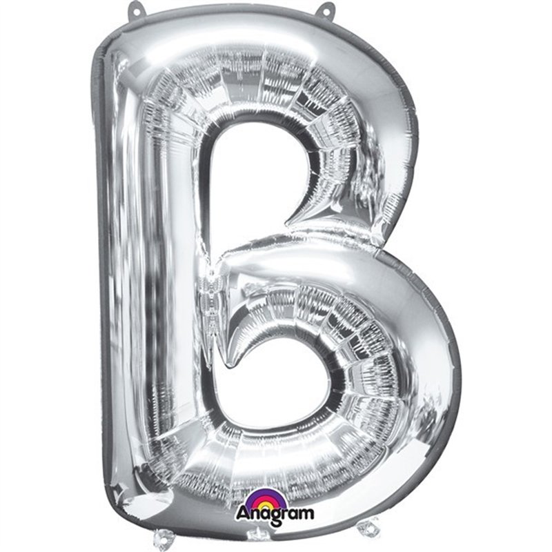 16IN SILVER LETTER B SHAPED FOIL