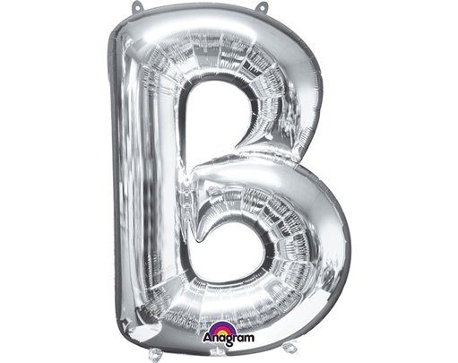 16IN SILVER LETTER B SHAPED FOIL