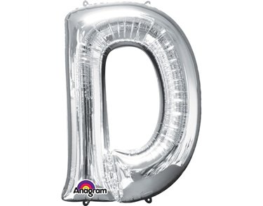 16IN SILVER LETTER D SHAPED FOIL