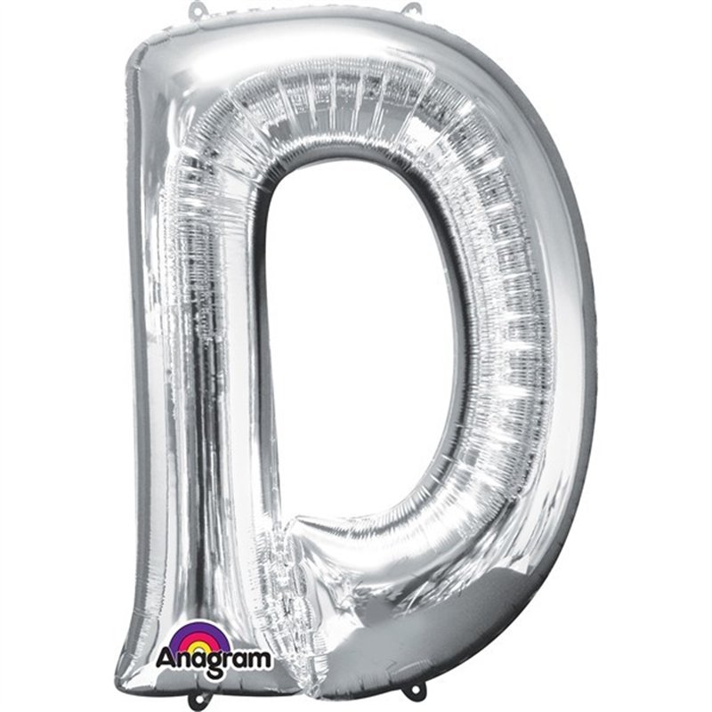 16IN SILVER LETTER D SHAPED FOIL