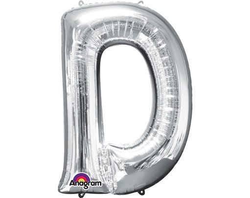 16IN SILVER LETTER D SHAPED FOIL