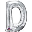 16IN SILVER LETTER D SHAPED FOIL