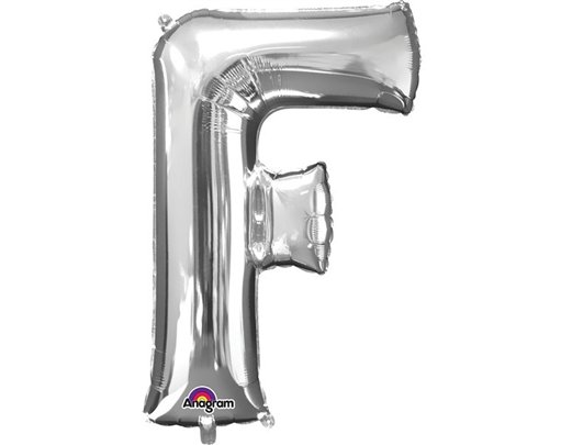 16IN SILVER LETTER F SHAPED FOIL