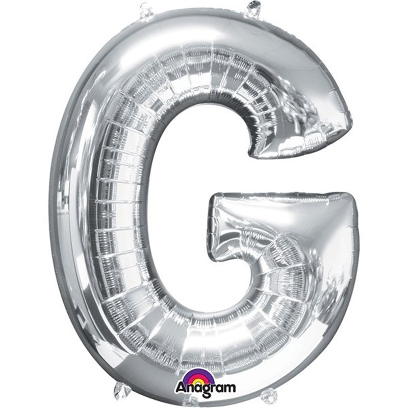 16IN SILVER LETTER G SHAPED FOIL