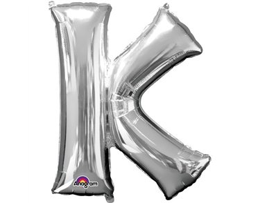 16IN SILVER LETTER K SHAPED FOIL