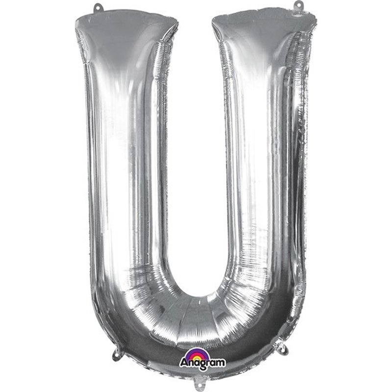 16IN SILVER LETTER U SHAPED FOIL