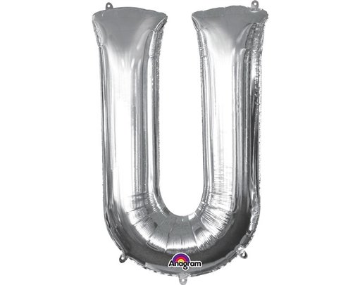 16IN SILVER LETTER U SHAPED FOIL