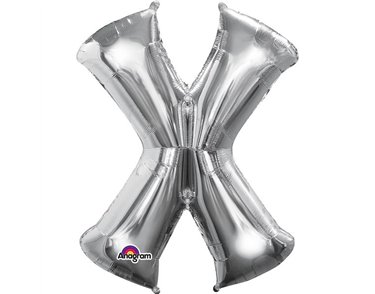 16IN SILVER LETTER X SHAPED FOIL