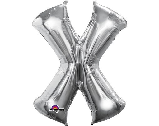 16IN SILVER LETTER X SHAPED FOIL