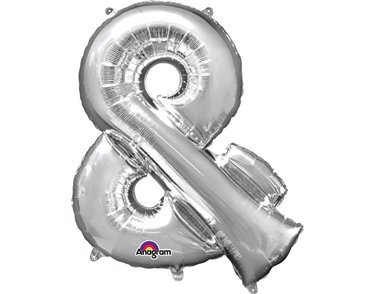 16IN SILVER AMPERSAND SHAPED FOIL