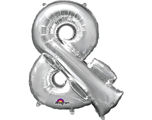 16IN SILVER AMPERSAND SHAPED FOIL