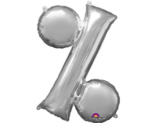 16IN SILVER PER CENT SHAPED FOIL