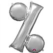 16IN SILVER PER CENT SHAPED FOIL