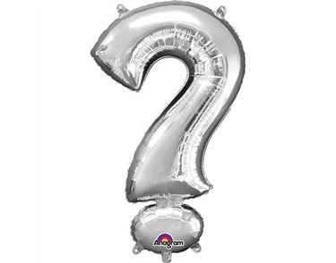 16IN SILVER QUESTION MARK SHAPED FOIL