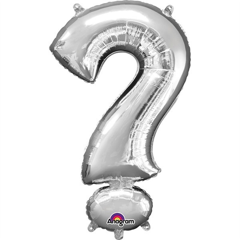 16IN SILVER QUESTION MARK SHAPED FOIL