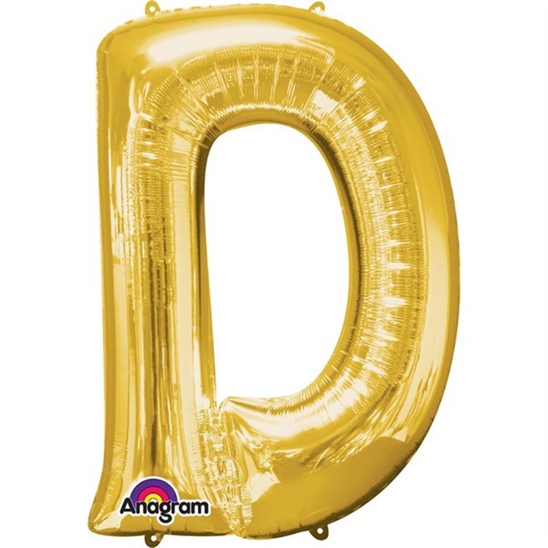 16IN GOLD LETTER D SHAPED FOIL