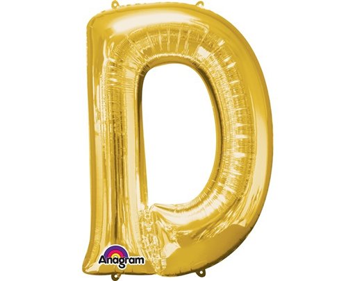 16IN GOLD LETTER D SHAPED FOIL