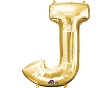16IN GOLD LETTER J SHAPED FOIL