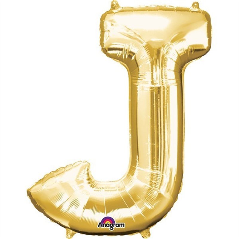 16IN GOLD LETTER J SHAPED FOIL