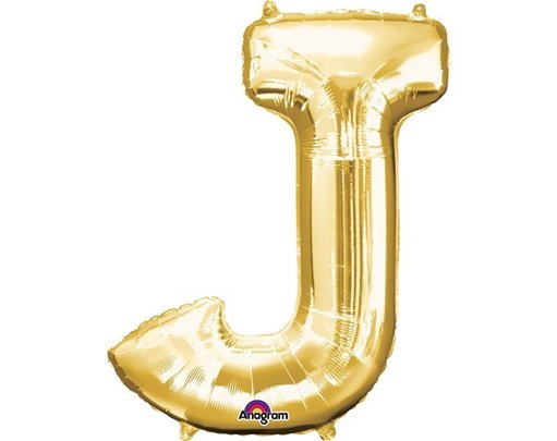 16IN GOLD LETTER J SHAPED FOIL