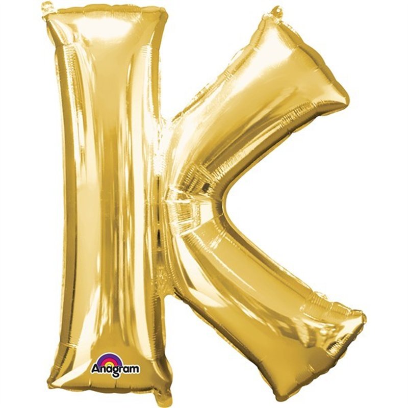 16IN GOLD LETTER K SHAPED FOIL