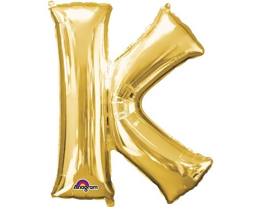 16IN GOLD LETTER K SHAPED FOIL