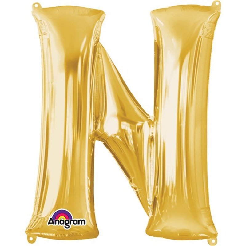 16IN GOLD LETTER N SHAPED FOIL