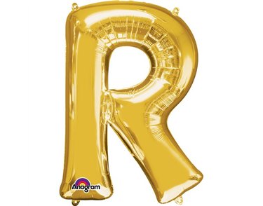 16IN GOLD LETTER R SHAPED FOIL