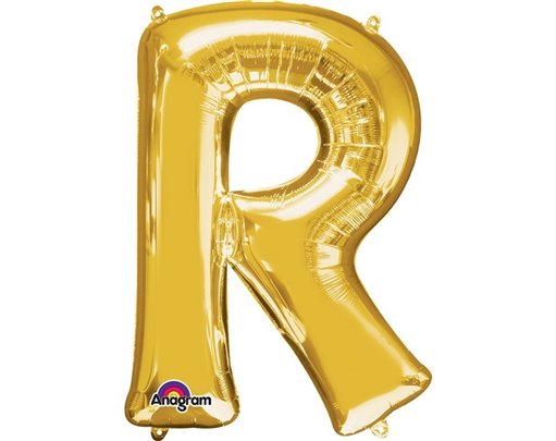 16IN GOLD LETTER R SHAPED FOIL