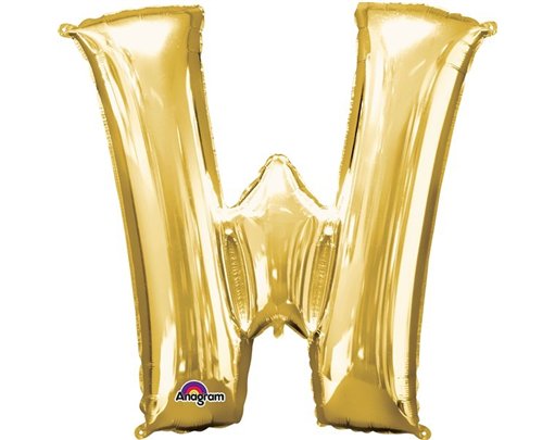 16IN GOLD LETTER W SHAPED FOIL