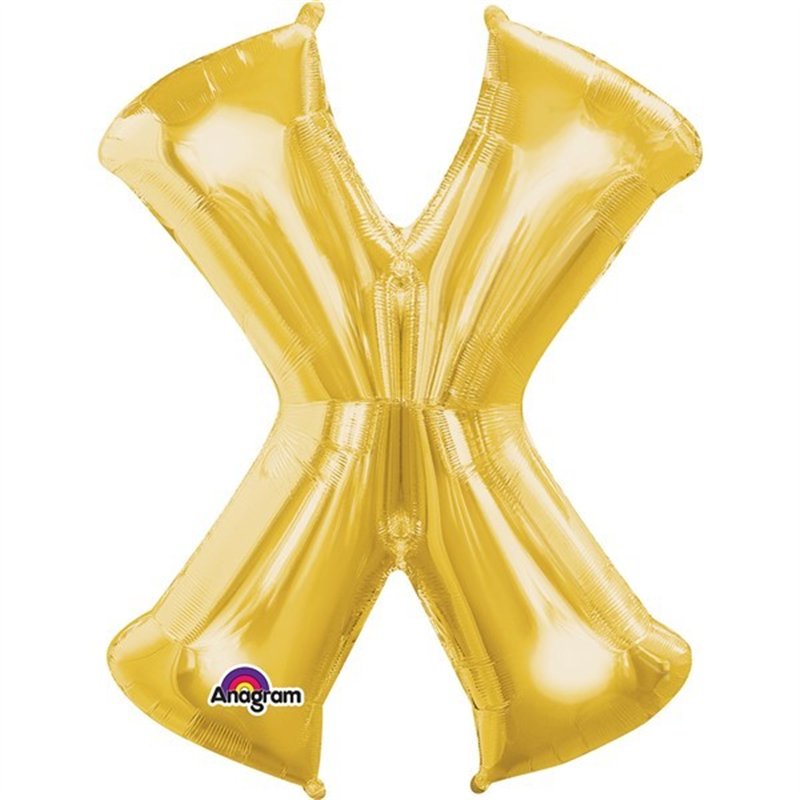 16IN GOLD LETTER X SHAPED FOIL