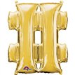 16IN GOLD HASHTAG SHAPED FOIL
