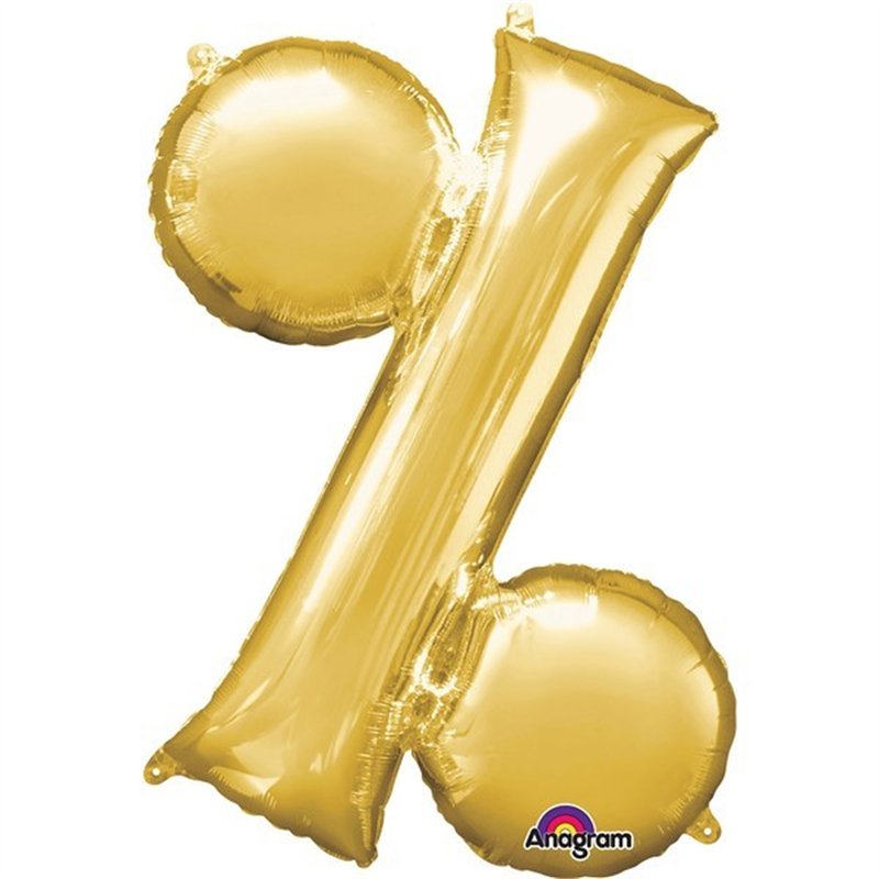 16IN GOLD PER CENT SHAPED FOIL