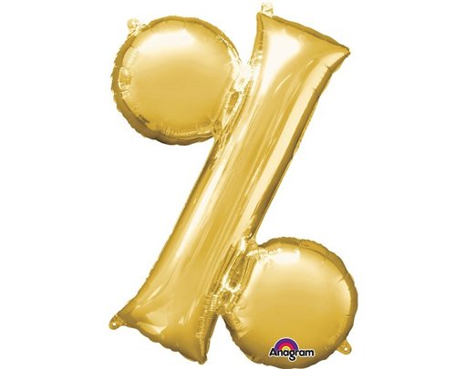 16IN GOLD PER CENT SHAPED FOIL